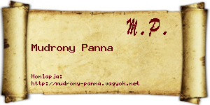 Mudrony Panna névjegykártya